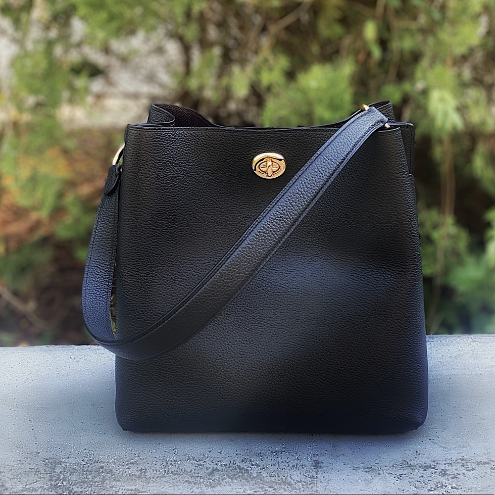 COACH Polished Pebble Leather Charlie Bucket